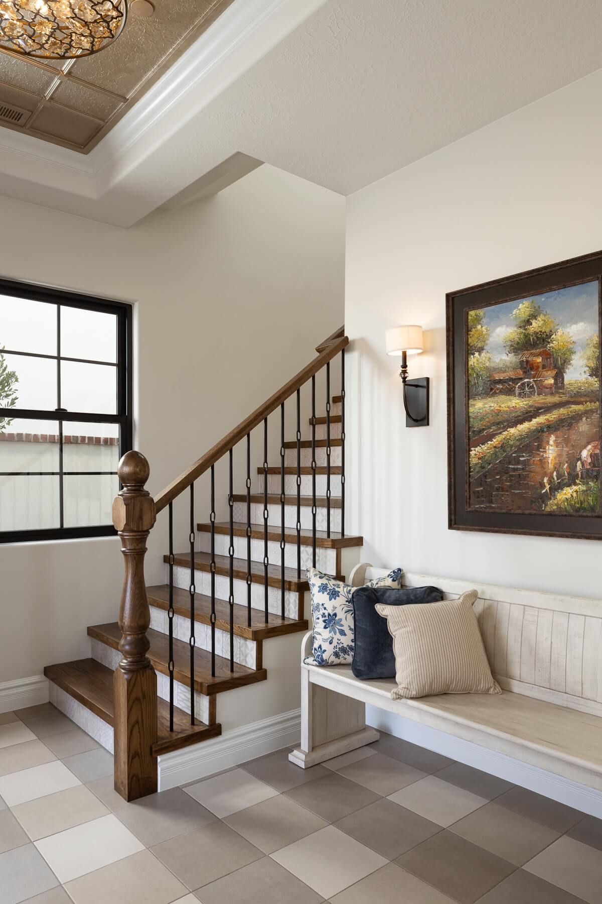 Custom Stairway and Sitting Area - Utah Home Design