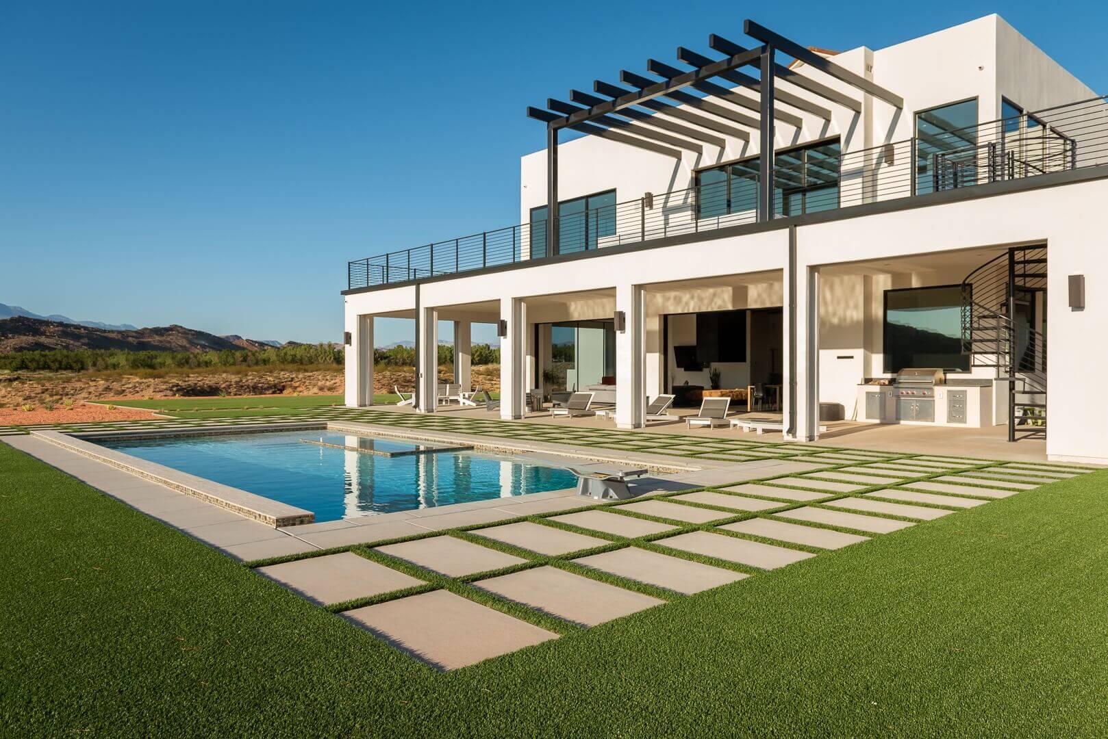 St. George Outdoor Pool Design - Custom Home Exterior by Dennis Miller