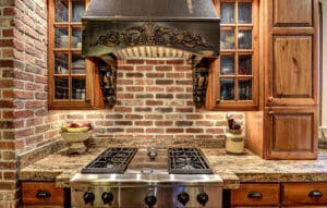Traditional Kitchen with brick backsplash | Building a home in Southern Utah
