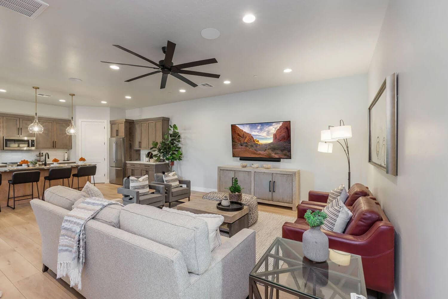 living room luxury vacation home in southern Utah | custom home builder in St George, UT | Dennis Miller Homes